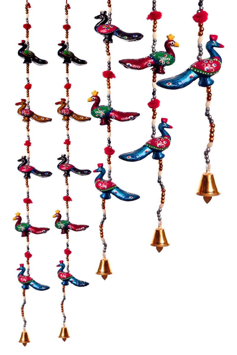 DreamKraft Paper Mache Elephant Design Door Hangings Bandarwal for Home Decor Set of 4 Handcrafted for Home Festive Gifting (96 cm, Multicolor) - Image 2