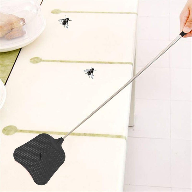 Foxany Foxany Telescopic Fly Swatters, Durable Plastic Fly Swatter Heavy Duty Set, Flyswatter with Stainless Steel Handle for Indoor/Outdoor/Classroom (2 Pack)  - Image 5