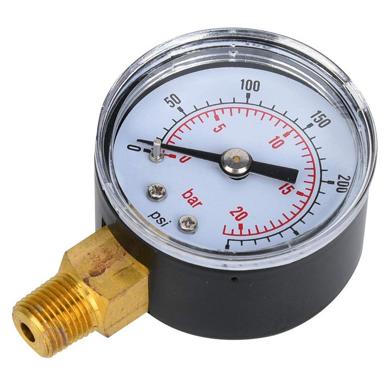 Mechanical Pressure Gauge 0 300 Psi 0 20 Bar Dual Scale 1 8 Inch BSPT Metal Casing - Image 3