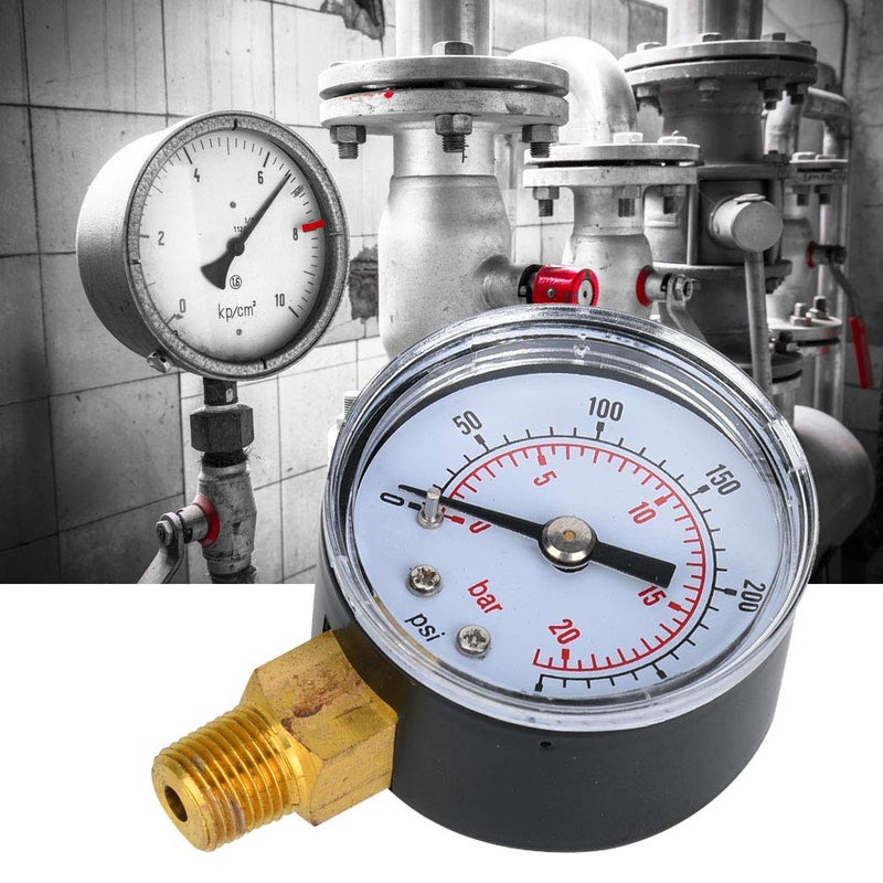 Mechanical Pressure Gauge 0 300 Psi 0 20 Bar Dual Scale 1 8 Inch BSPT Metal Casing - Image 4
