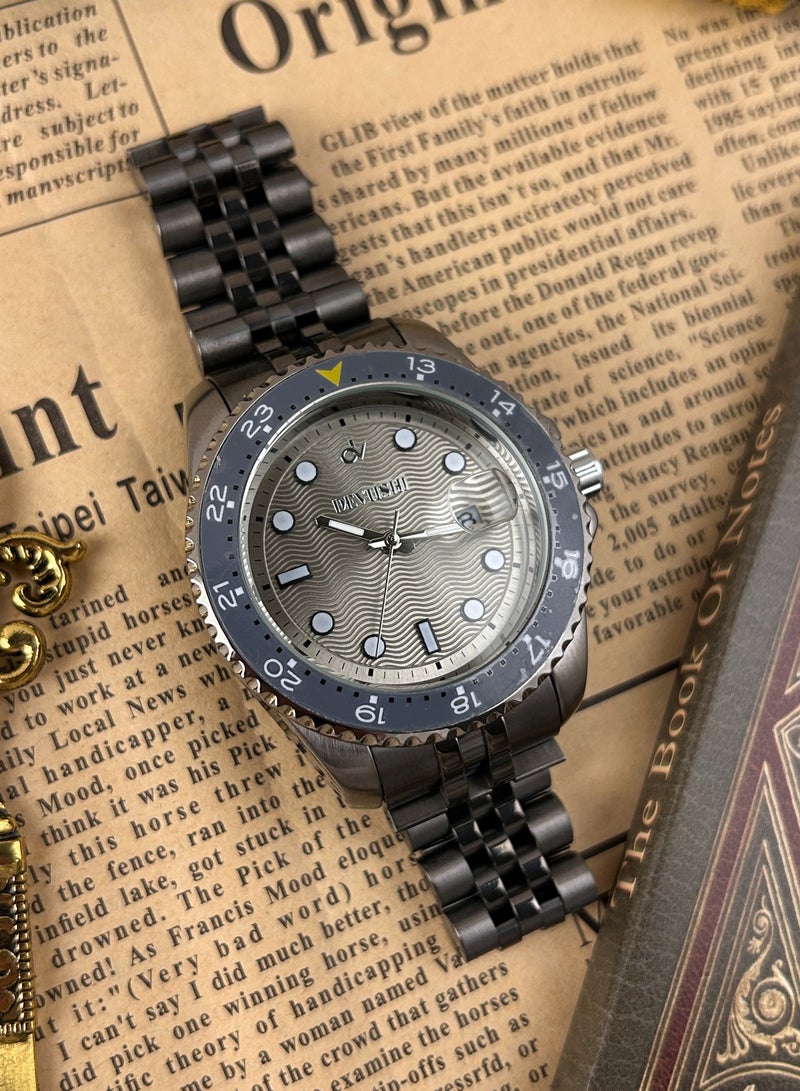 ديفوشي ساعة ديفوشي رجالية رمادي كاجوال بستايل رياضي وسوار استيل - Image 3