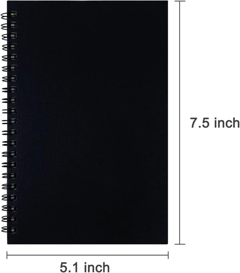 DSTELIN DSTELIN Black Sketch Coil Notebooks 2Pack 120 Pages 60 Sheets Hardcover with 1150GSM Cardstock 75 x 51 Inches 100GSM Paper  - Image 3