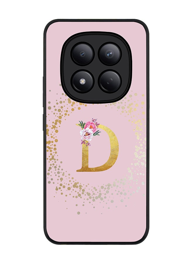 For Xiaomi Redmi Note 15 Pro 4G Case,Slim fit Camera Protection, Shockproof Thin Phone cover  - Custom Monogram Floral - D  (Pink )