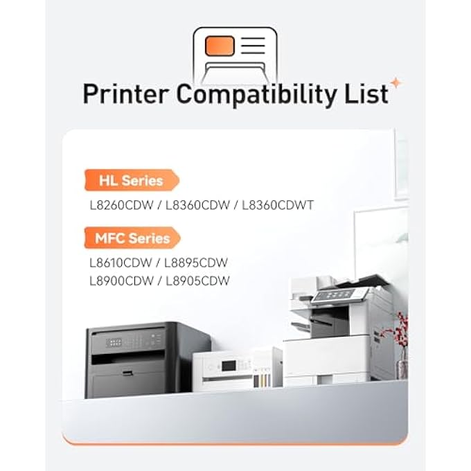 خراطيش حبر TN431 4-pack بديل متوافق لطابعات BROTHER TN-431 TN433 TN436 MFC-L8900CDW MFC-L8690CDW HL-L8360CDW HL-L8260CDW MFC-L8610CDW MFC-L8905CDW MFC-L9570CDW HL-L8360CDWT - Image 2