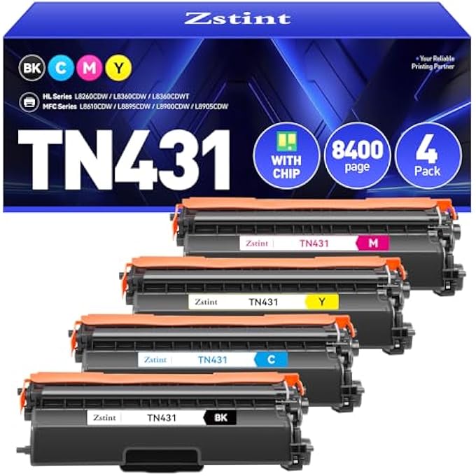 خراطيش حبر TN431 4-pack بديل متوافق لطابعات BROTHER TN-431 TN433 TN436 MFC-L8900CDW MFC-L8690CDW HL-L8360CDW HL-L8260CDW MFC-L8610CDW MFC-L8905CDW MFC-L9570CDW HL-L8360CDWT - Image 1