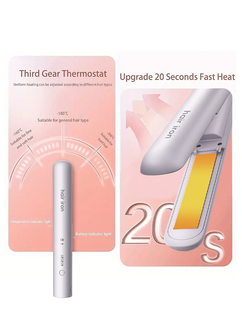 Mini Hair Straightener, Cordless Mini Hair Straightener, Using Ceramic Coated Panels with 3 Heat Settings, Hair Straightener for All Hair Types. - Image 5