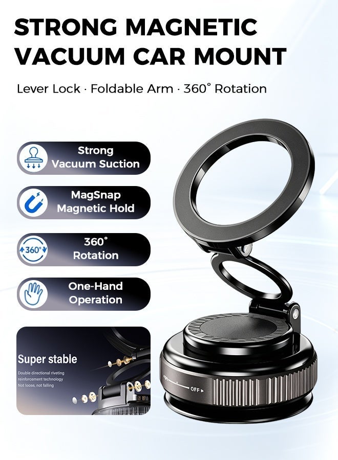 CAYGA Car Suction Cup Phone Holder for Magsafe Vacuum Magnetic Suction Cup Car Phone Holder,Magnetic Phone Mount Suitable for Car/Gym/Mirror/Smooth Surface, Compatible with Magsafe iPhone and Android - Image 1