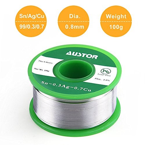 AUSTOR 0.8mm Lead Free Solder Wire with Rosin Core, 100g - Image 2