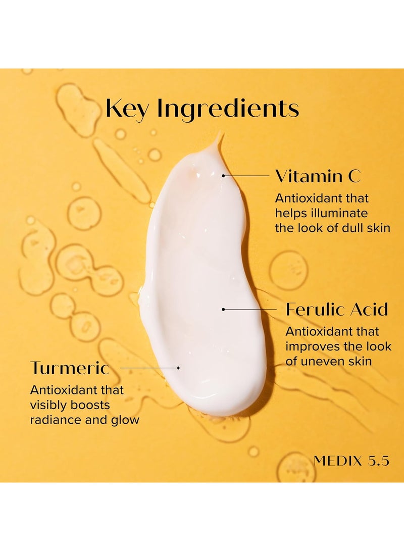 ميديكس 5.5 كريم فيتامين سي لوشن الوجه ومرطب لوشن الجسم. كريم العناية بالبشرة المضادة للشيخوخة يؤدي إلى تقليل مظهر نغمة الجلد غير المتساوية والبقع العمرية والبشرة الجافة التالفة بالشمس ، 15 فلور أوز - Image 3