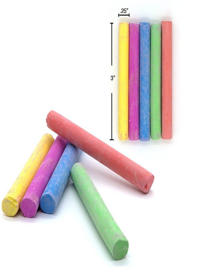 Emraw Eraser 12 White Chalk Dustless Chalk Non-Toxic 12 Color Chalkboard School Office and Sidewalk Outdoor Chalk for Art and Home Board Chalk with Eraser 25 Per Pack (Pack of 2) - Image 3