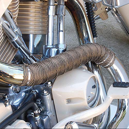 Design Engineering 010095 Titanium Exhaust Heat Wrap Kit with LR Technology, (2) 2" x 50' Rolls, 12 Locking Ties, and Locking Tie Tool - Image 2