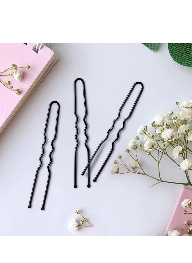 100Pcs U Shaped Hair Bun Bobby Pins 6cm Black Ballet Hair Grips - Image 5