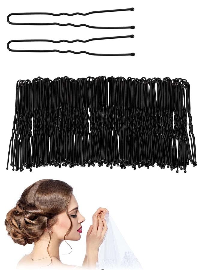 100Pcs U Shaped Hair Bun Bobby Pins 6cm Black Ballet Hair Grips - Image 1