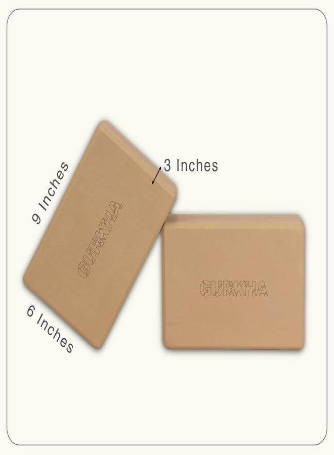 GURKHA Edge™ Yoga Block with Carry Bag Set of 2 High-Density EVA Support for Superior Stability, Grip & Alignment Precision Edged Design for Balance & Strength Training Eco-Friendly, (Raw Earth) - Image 2