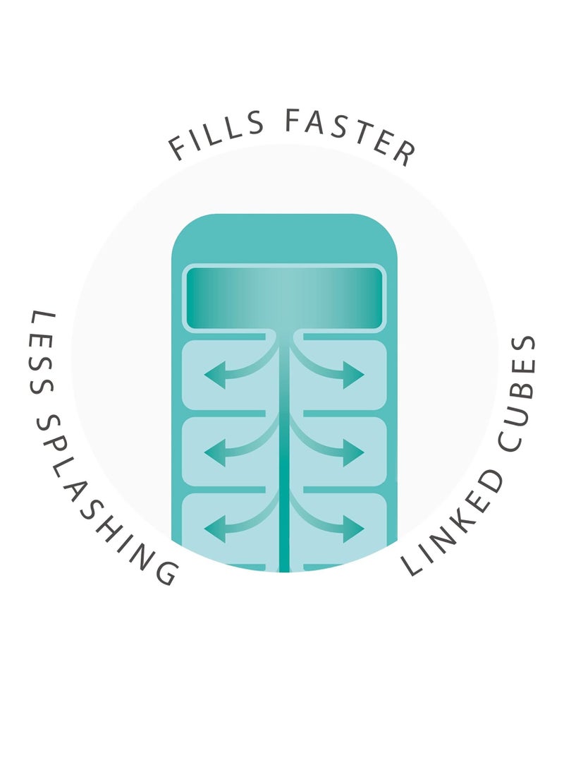Joseph Joseph جوزيف جوزيف فلو - صينية مكعبات الثلج سهلة التعبئة مع غطاء، قابلة للتكديس، زرقاء، سعة كبيرة 14 مكعب (عبوة 2)، 20197 - Image 4