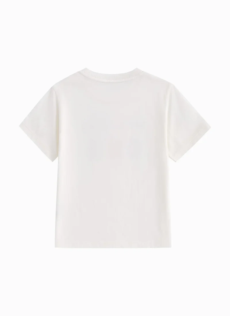 بالابالا Baby Unisex Round V-Neck Short-Sleeved T-Shirt