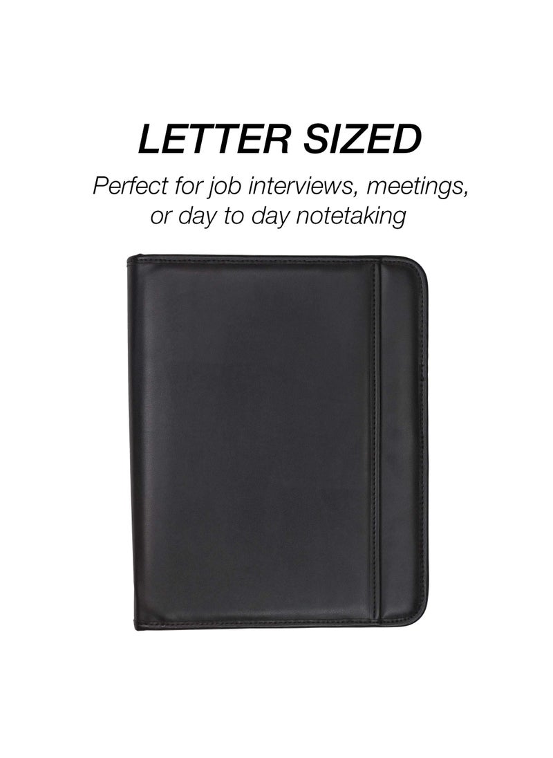 Samsill Samsill Professional Padfolio with Secure Zippered Closure, 10.1 Inch Tablet Sleeve, and 8.5 by 11 Inch Notepad, Black, Full Size (70820)  - Image 2