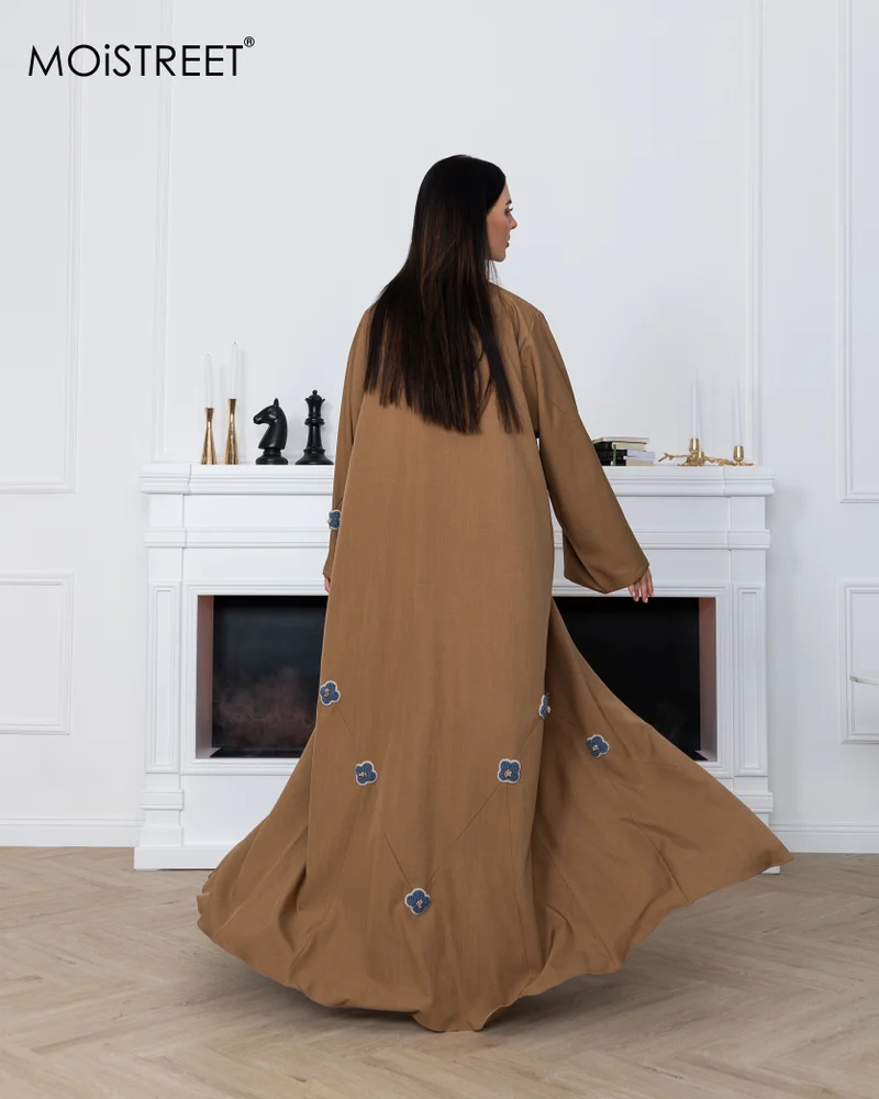 Moistreet  MOiSTREET Melange Embroidery Abaya for Women | Best Price UAE
