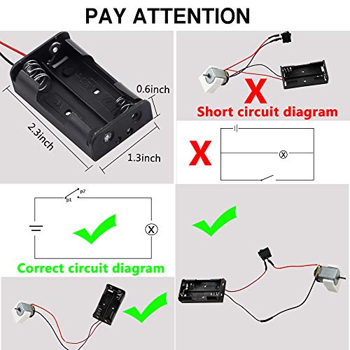Sntieecr 6 Set DC Motors Kit, Mini Electric Motor 3V 15000RPM with 66 PCS Plastic Gears, AA Battery Holder Case, Motor Bracket, Shaft Propeller and Rocker Switch for DIY Toys Science Projects - Image 3