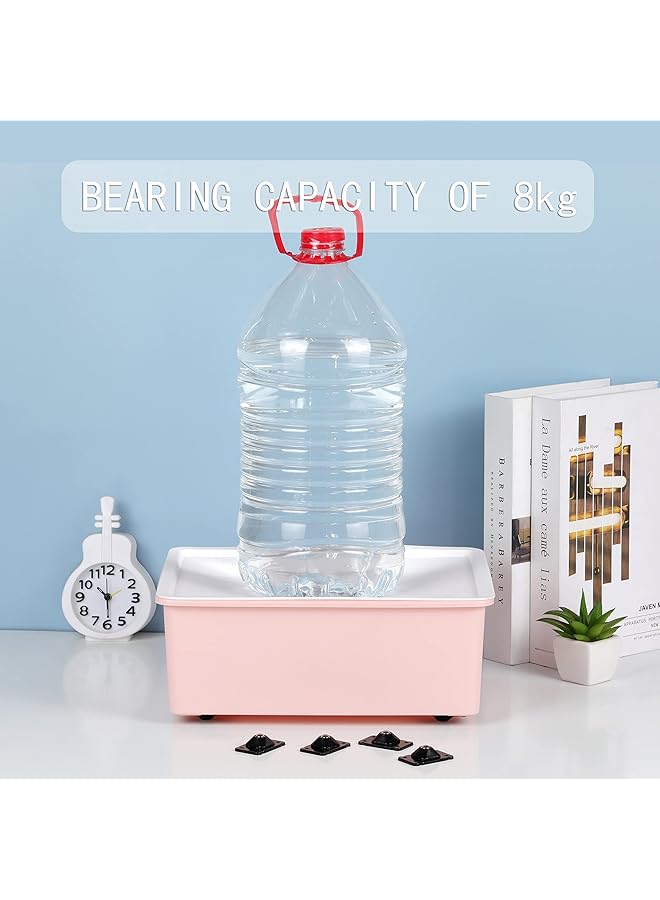 erorex 16 Pcs Mini Casters Wheels Self Adhesive Stainless Steel Paste Universal Wheel 360 Degree Rotation Storage Box Furniture Bins Bottom Trash Can Caster Black - Image 4