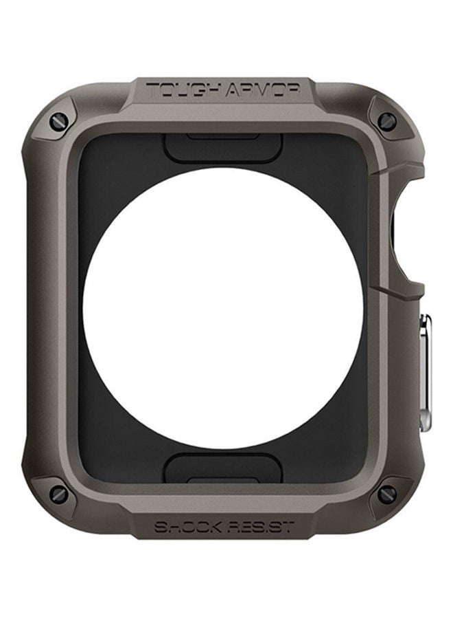 NIBEMINENT Tough Armor Case Cover With Screen Protector For Apple Watch Series 2/3 42mm Metallic Black - Image 1