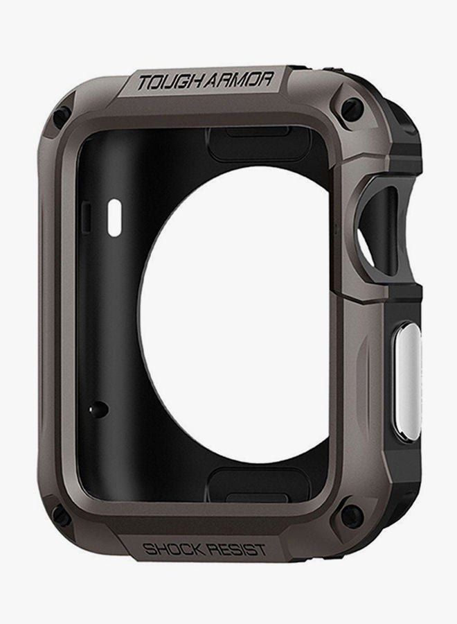 NIBEMINENT Tough Armor Case Cover With Screen Protector For Apple Watch Series 2/3 42mm Metallic Black - Image 3