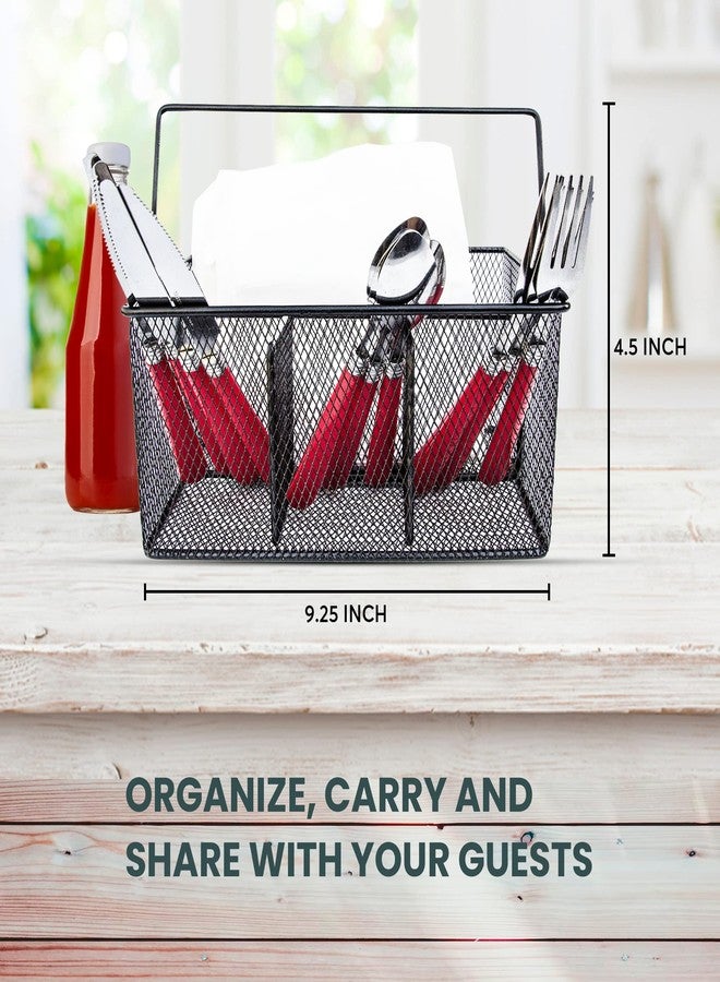 Maypes Utensil Caddy - Silverware Caddy for Parties, Spoon Holder, Buffet Organizer for Condiments, Napkin, Forks, Knives - Stainless Steel Flatware Caddy for Home, (Silver) - Image 2