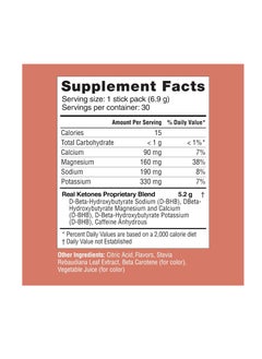 Real Ketones BHB Exogenous Ketones Drink Mix Packets Keto Electrolytes Powder Packets No Sugar with 4 Main Fasting Electrolytes Plus Hydrating Patented Keto BHB - 30 Count Peach Caffeine  - Image 2