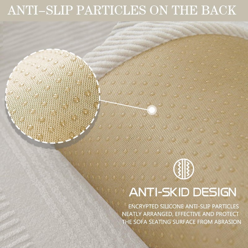 LINGKY غطاء أريكة لنجكي من المخمل - كريمي - Image 5