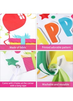 Tatuo Personalized Birthday Banner With Name Diy Colorful Happy Birthday Banner Backdrop With Alphabet Stickers Custom Birthday Banner For Outdoor And Indoor Birthday Party Decoration (White)  - Image 3