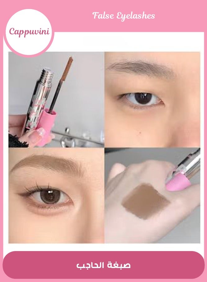 Cappuvini Eyebrow Tint Dye Set Cream Waterproof Long Lasting (Light Brown) - Image 1