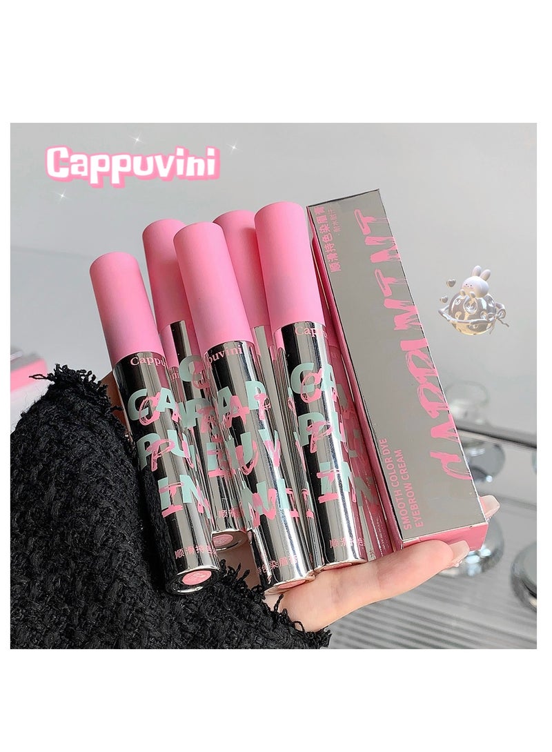 Cappuvini Eyebrow Tint Dye Set Cream Waterproof Long Lasting (Light Brown) - Image 4