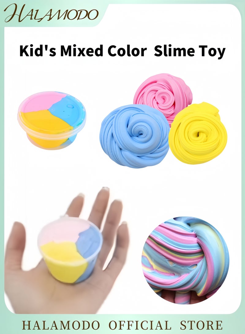 HALAMODO Kid's Mixed Color Latte Butter Slime Toy DIY Slime Supplies Stress Relief Toy Non Sticky Scented Slime Toy Education Tools Birthday Gift for Girls & Boys - Image 1
