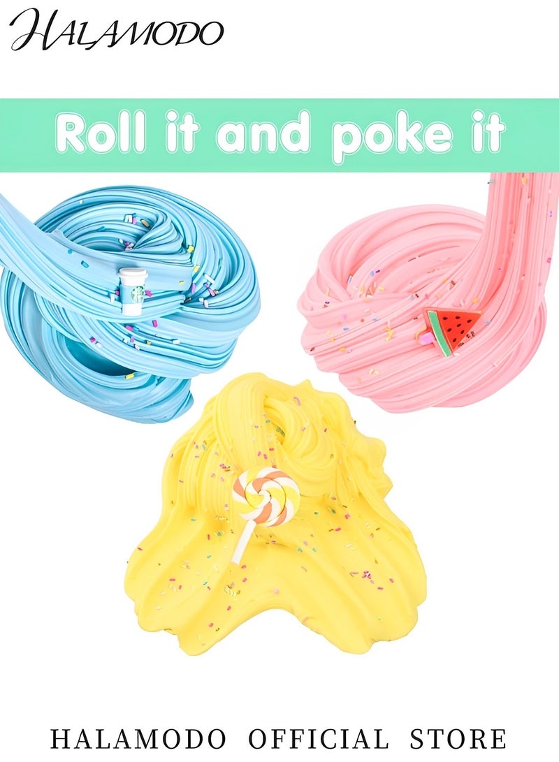 HALAMODO Kid's Mixed Color Latte Butter Slime Toy DIY Slime Supplies Stress Relief Toy Non Sticky Scented Slime Toy Education Tools Birthday Gift for Girls & Boys - Image 2