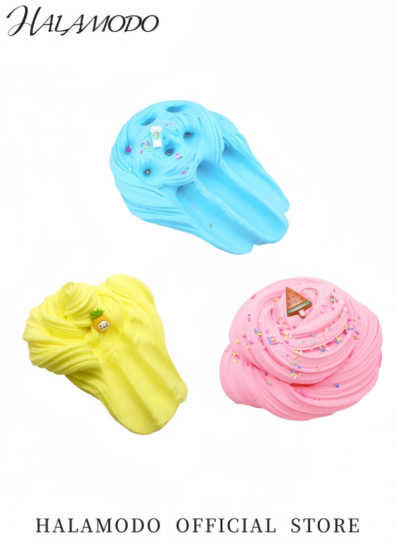 HALAMODO Kid's Mixed Color Latte Butter Slime Toy DIY Slime Supplies Stress Relief Toy Non Sticky Scented Slime Toy Education Tools Birthday Gift for Girls & Boys - Image 3