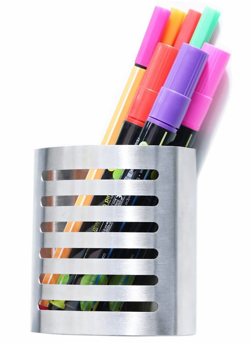 Y&D Magnetic Pencil Holder,Mesh Stainless Steel Pen Basket, Metal Writing Utensil Storage Organizer for Whiteboard,Blackboard,Kitchen, Locker, Home, or Office  - Image 1