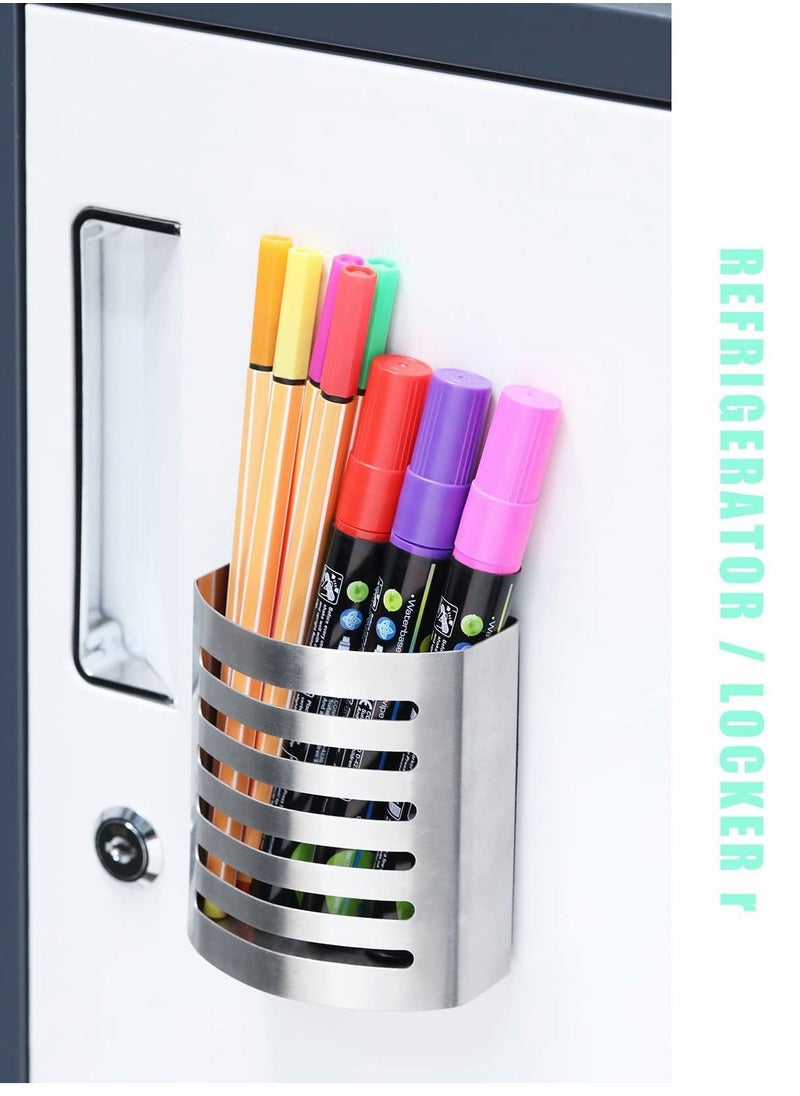 Y&D Magnetic Pencil Holder,Mesh Stainless Steel Pen Basket, Metal Writing Utensil Storage Organizer for Whiteboard,Blackboard,Kitchen, Locker, Home, or Office  - Image 4