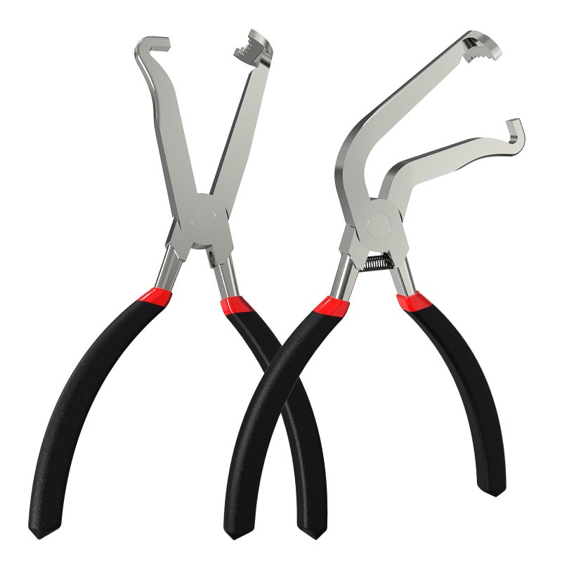 Zihvfzu 2Pcs Electrical Disconnect Pliers Set Automotive Connector Pliers Automotive Hose Disconnect Tools for Push Tab Style PlugsFuel Line Disconnect Tools with AntiSlip Grip 1 60 1Straight - Image 3