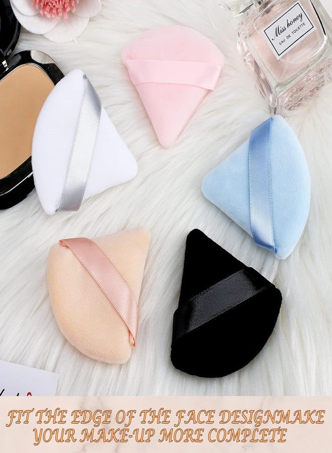 FEELHIGH 48 Pcs Triangle Powder Puff Soft Velour Makeup Puffs for Face Powder Makeup Triangle Sponges for Wet and Dry Cosmetic Foundation Loose Mineral Powder Body Makeup Tool (Multicolor) - Image 4