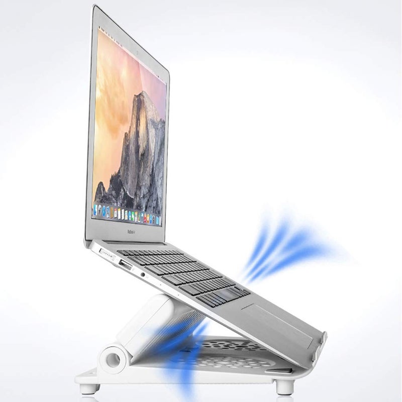 COOSKIN ABS Laptop Stand Desk with Phone Stand Holder Foldable & Portable Riser Compatible 13-17 inch Notebook Base Holder (Black) - Image 5