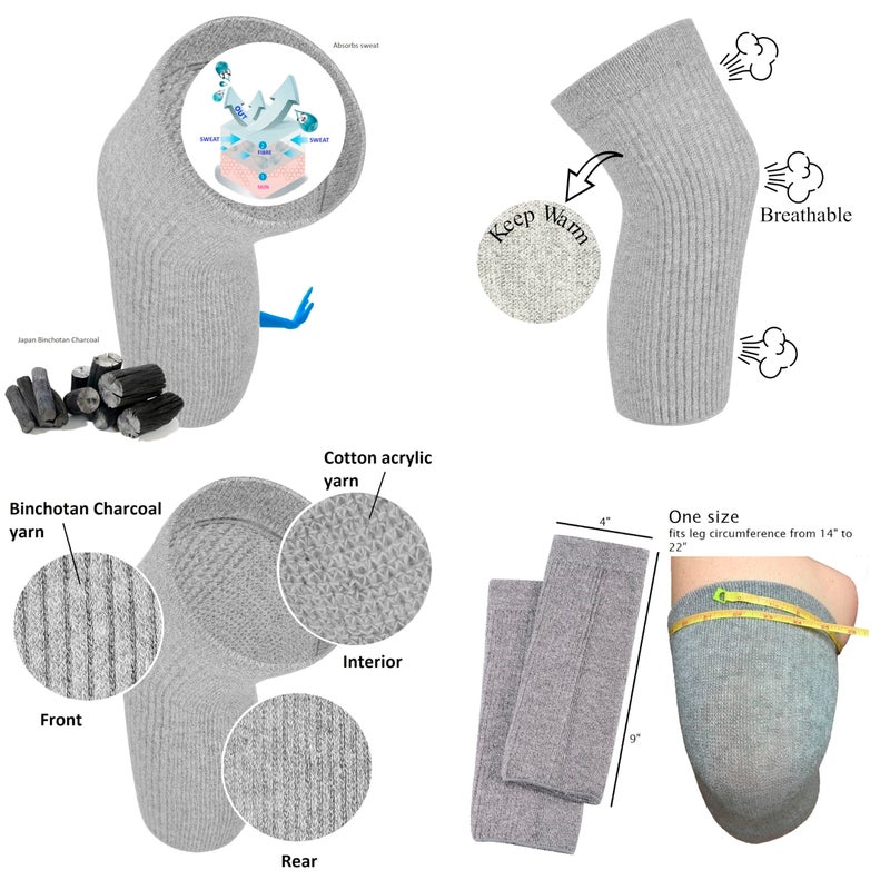 SENIOR ICARE Elastic Cotton Knee Warmers, Knee Sleeves for Men and Women - Circulation Support and Joint Pain Relief, Arthritis Aid, One Pair, Made in Japan - Image 4