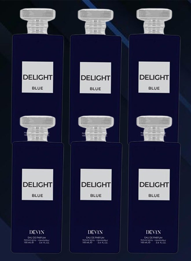 DEVIN 6 Pieces Delight Blue Perfume 100ml EDP - Image 1