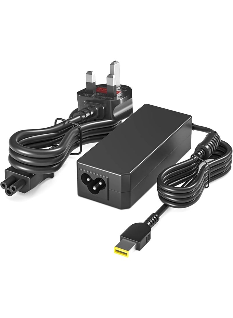 Zexen 65W AC Adapter for Lenovo Z40 Z50 Z50-70 Z50-75 G40 G50 G50-70 G50-80 Thinkpad L440 L460 L470 T440 T450 T460 T470 T540 T560 X230 X240 X250شاحن كمبيوتر محمول Power Cord (Yellow Square Tip) - Image 1