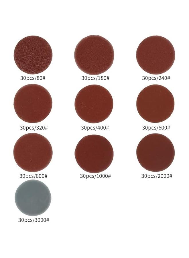 300  Sanding s Pads 50mm Hook and Loop Pads with 14 Shank Backing Pad and Foam Buffering Pad 80180240320400600800100020003000 Grits - Image 2