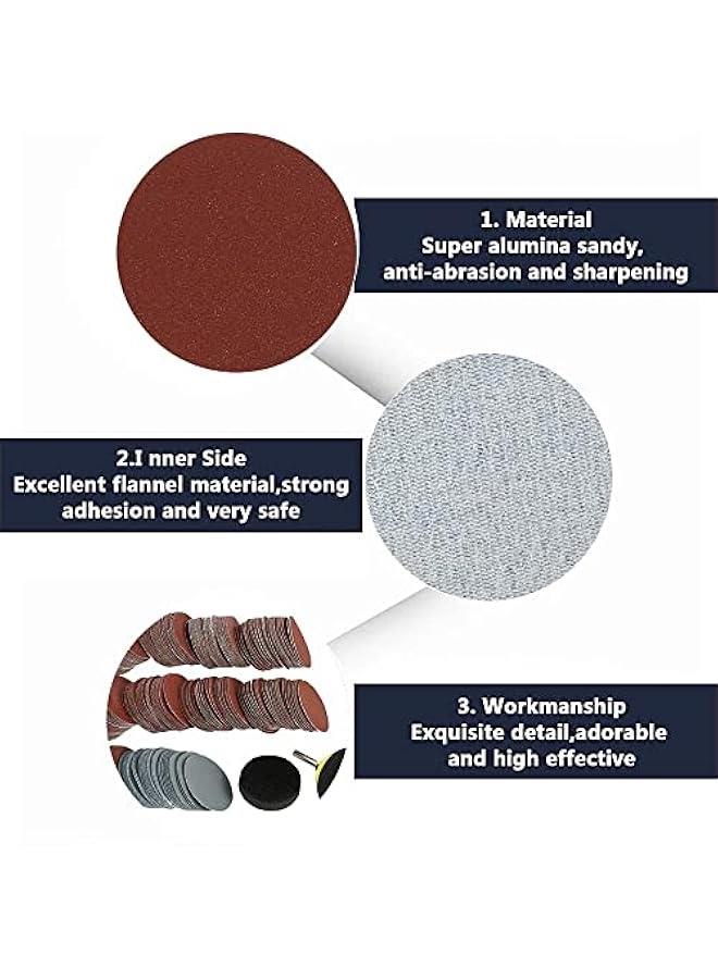 300  Sanding s Pads 50mm Hook and Loop Pads with 14 Shank Backing Pad and Foam Buffering Pad 80180240320400600800100020003000 Grits - Image 4