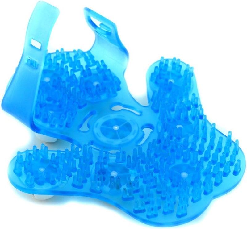 SAMYO Palm Shaped Massage Glove Body Massager with 9 360degreeroller Metal Roller Ball Beauty Body Care Blue - Image 3