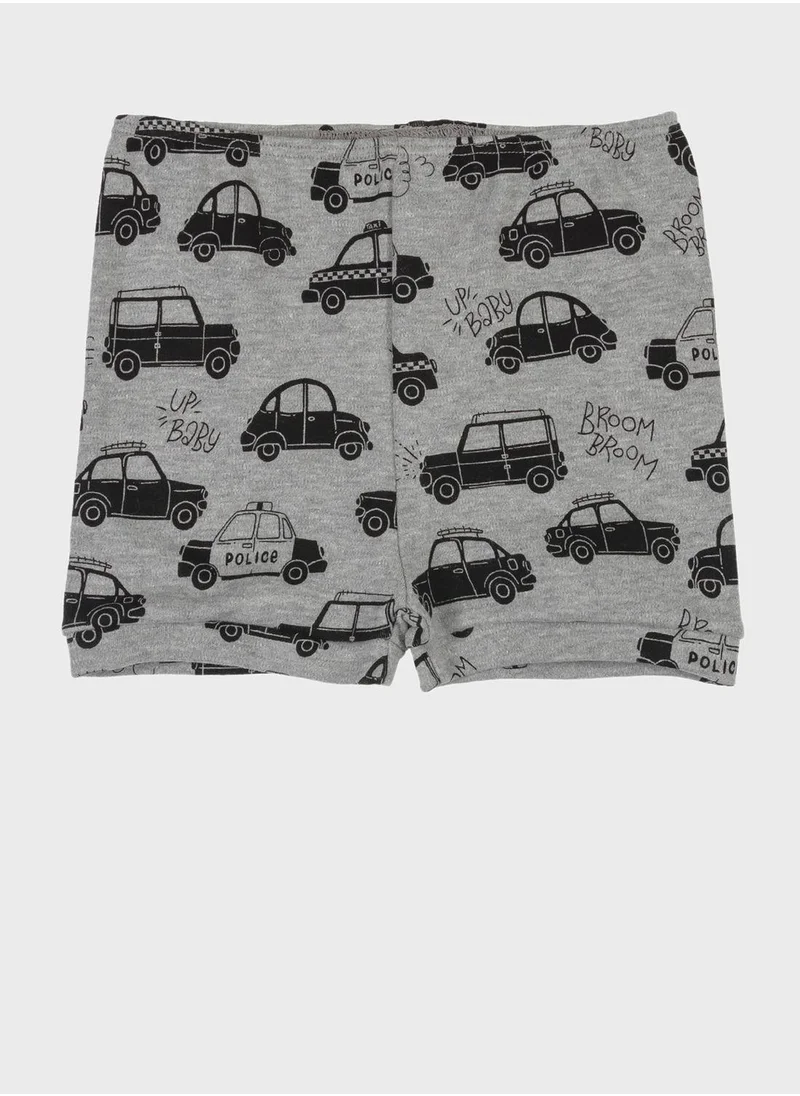 Up Baby Infant Cars Print Shorts