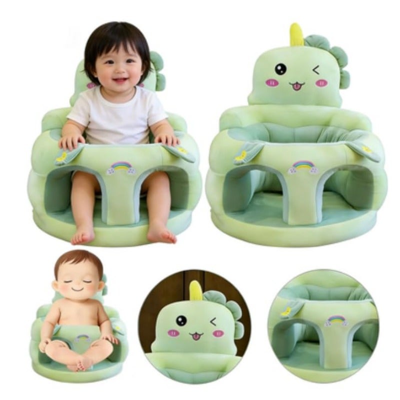 Baby Sitting Support Sofa Chair Sit Me Up Floor Seat for Baby Learn to Sit Chair for Toddlers Infant Seats for Boys and Girls Dinosaur (Green) - Image 1