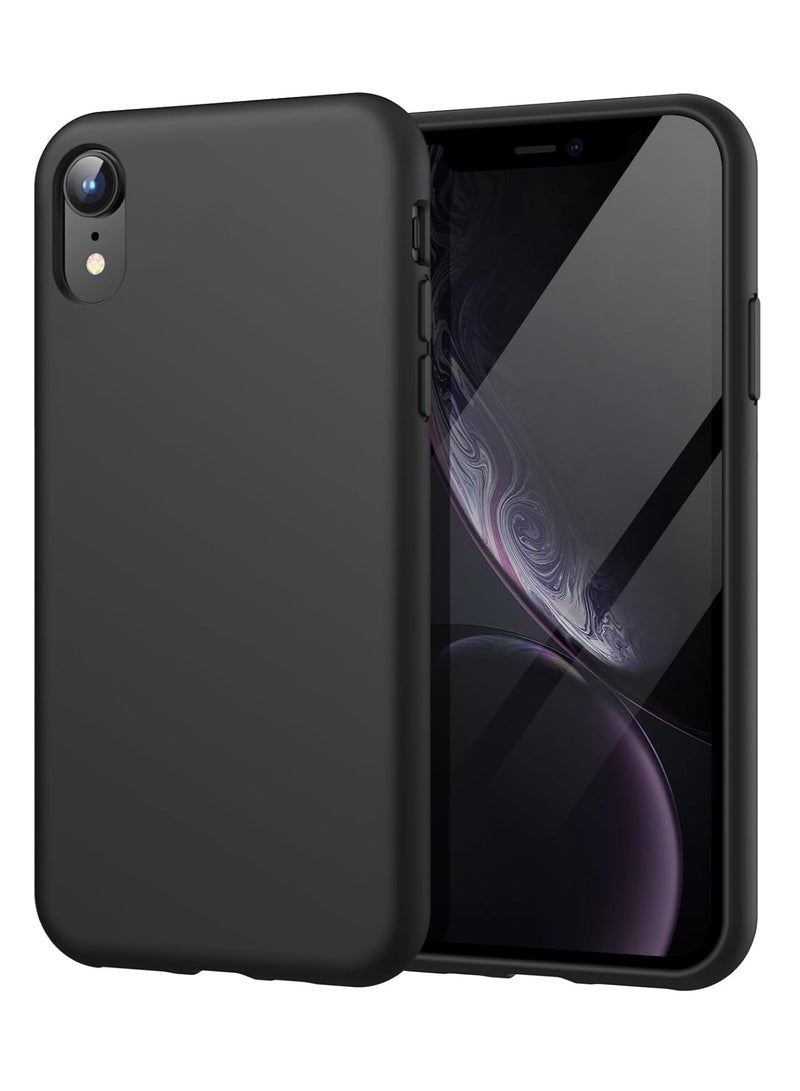 DUSALA iPhone XR Case, Liquid Silicone Phone Case for iPhone XR 6.1 Inch, Colorful Silky-Soft Protective Cover (Black) - Image 1