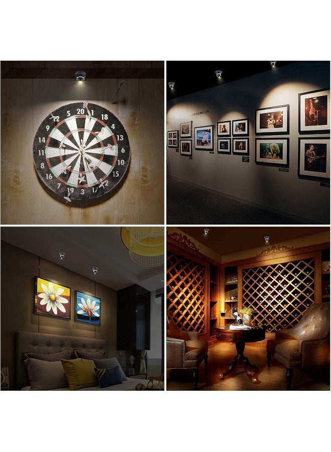 LUXSWAY Accent Light with Rechargeable Wireless Spotlights with Remote Dimmable 12 Color Changing Puck Stick on Light for Artwork Painting Dart Board Poster - Image 4